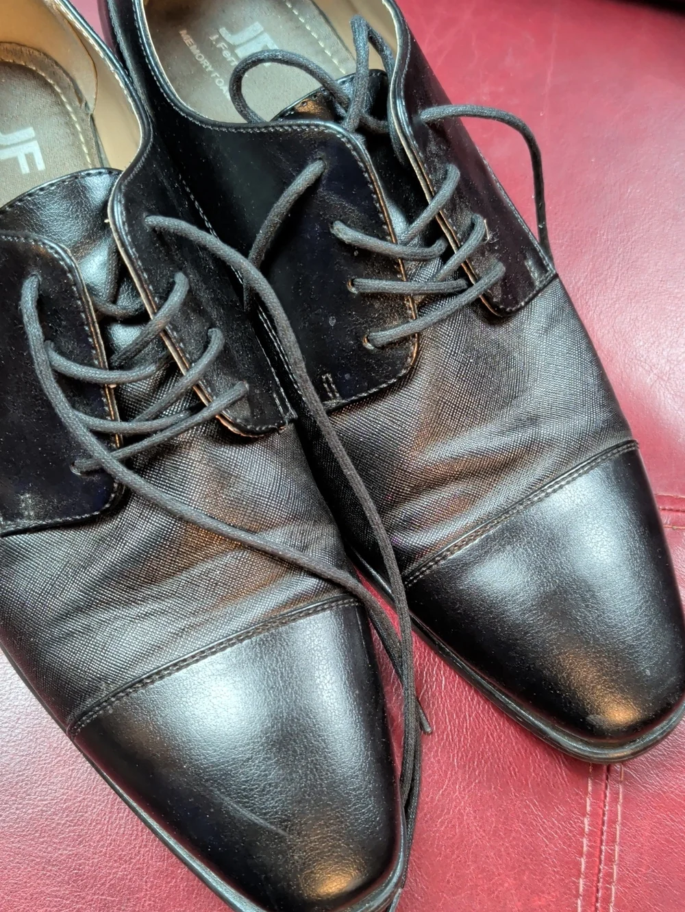 jf j.ferrar Black Cap-Toe Lace-Up Oxfords Men's Dress Shoes Size 11 W